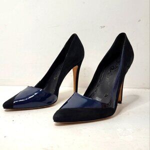 Alice & Olivia by Stacey Bendet Black & Blue Pointed Toes Pumps Size 39.5